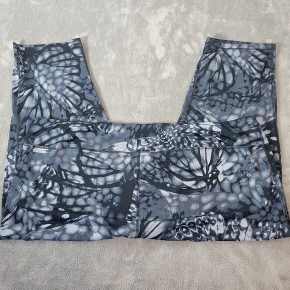 Just My Size Women Pants 4X Plus Leggings Active Capri Blue Watercolor WAT74E - Picture 5 of 9